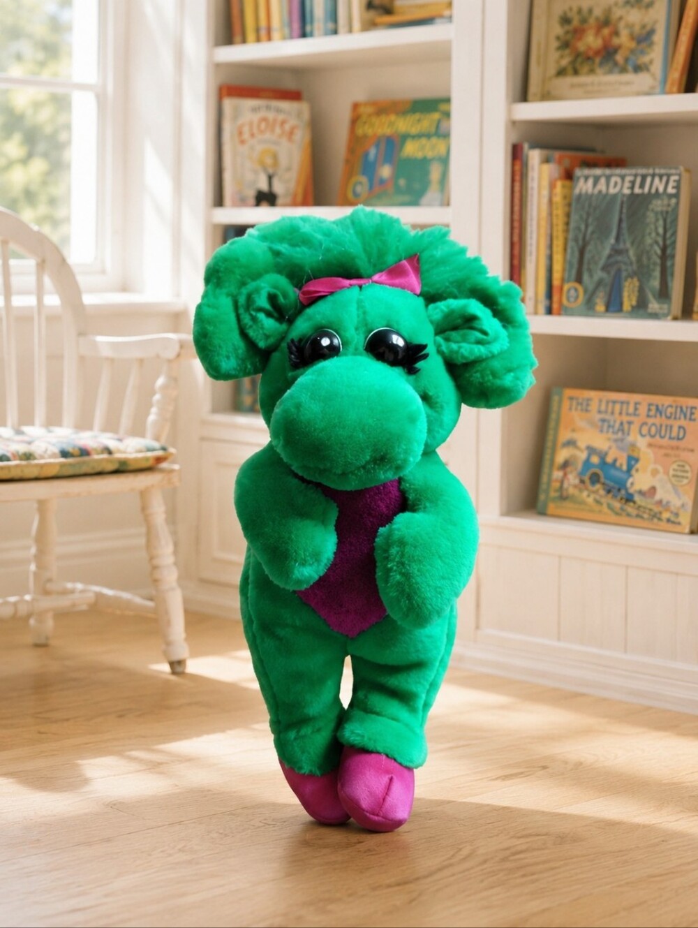 Vintage Baby Bop Barney Plush 9" Lyons Partnership Golden Bear 1990s Toy